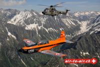 Superpuma Pilatus Pc7 Swiss air Force luftbilder air to air T-336